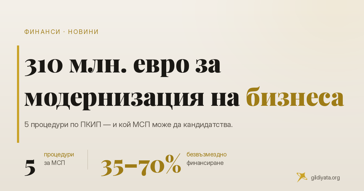 310 млн. евро от МИР за модернизация на бизнеса - кой може да кандидатства