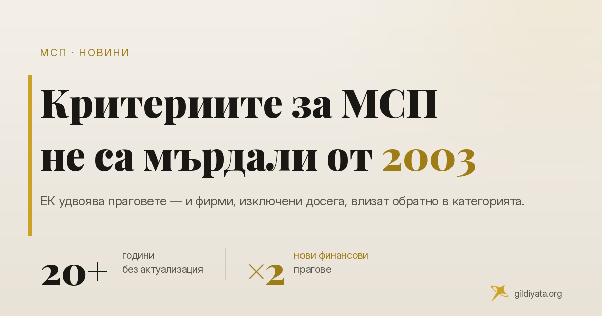 Критериите за МСП се променят - проверете дали фирмата ви се квалифицира