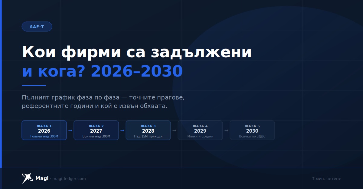 Кои фирми са задължени да подават SAF-T и кога? Пълният график 2026-2030